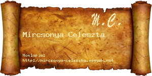 Mircsonya Celeszta névjegykártya